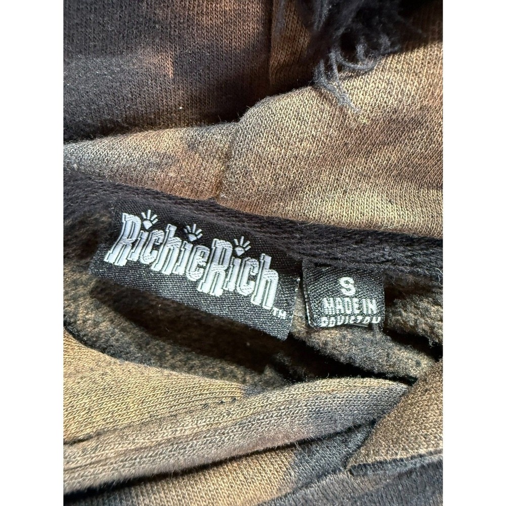 Richie Rich Graphic Hoodie Small Brown Black Tie Dye Streetwear Sweatshirt - Picture 2 of 9